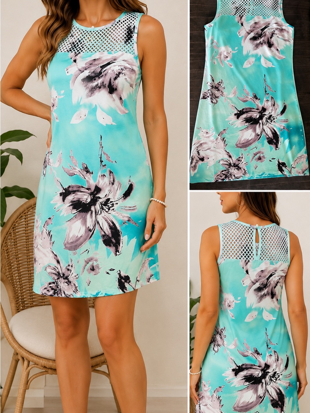 June Teunesse floral shift dress 🌿